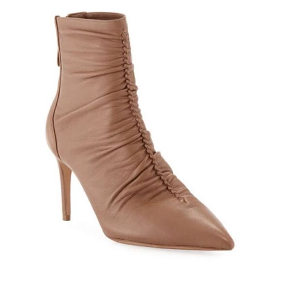 Alexandre Birman Suzana Ruched Leather Booties MSRP: $675 - Picture 1 of 14